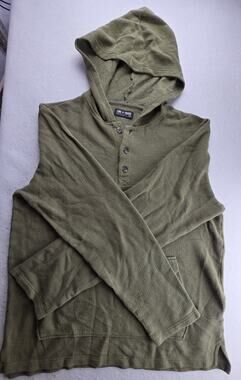Line Of Trade Olive Pullover Hooded Sweater Size Medium